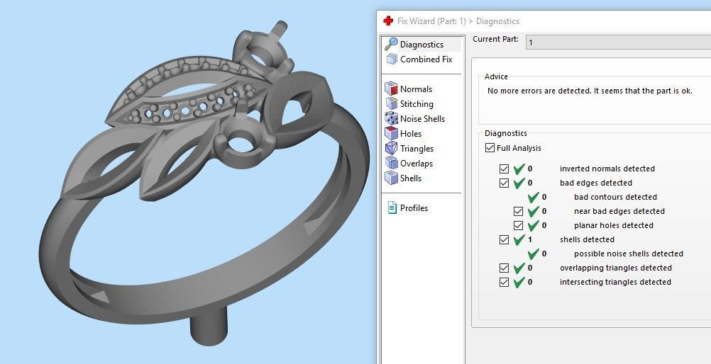 Women Gemstone ring 3dm stl  3D print model_40