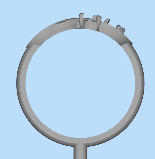 Women Gemstone ring 3dm stl  3D print model_37