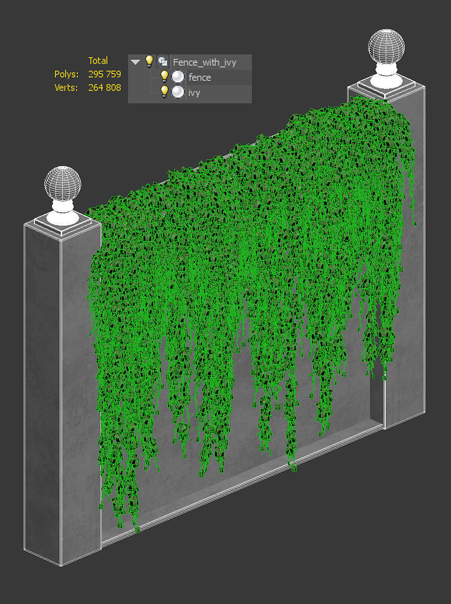 Ivy for the fence 3D model_4