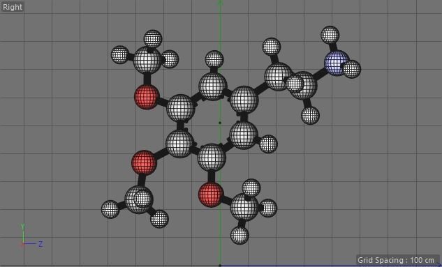 Mescaline molecule 3D model_6