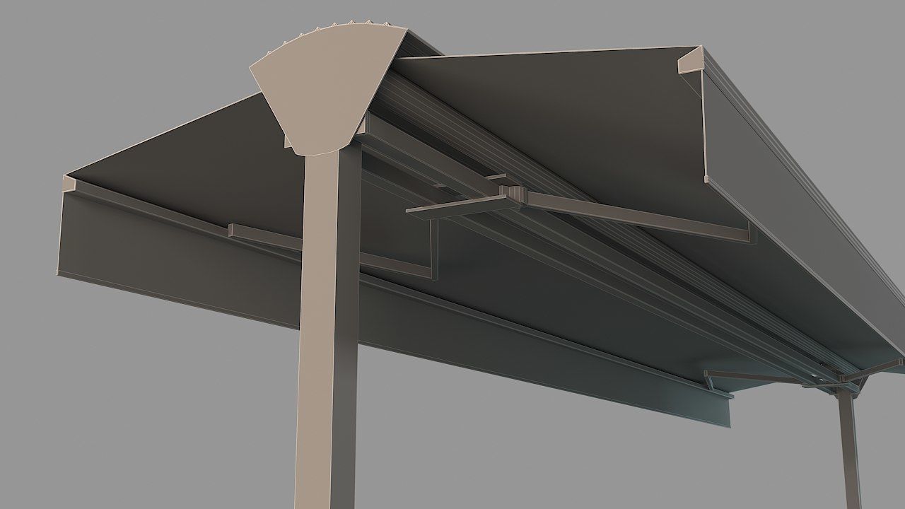 Awning retractable 3D model_2