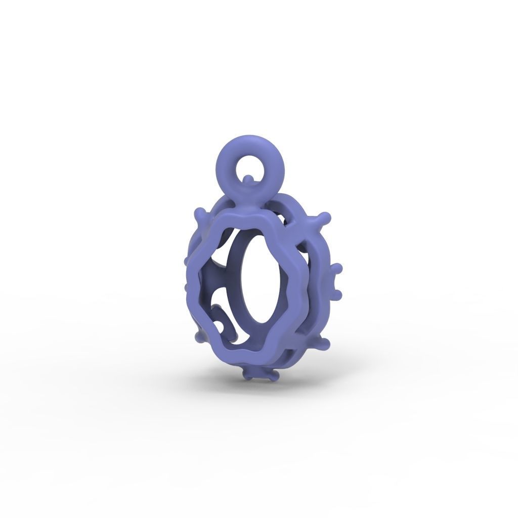 Women pendant with gems and diamonds 3dm stl vintage 3D print model_20