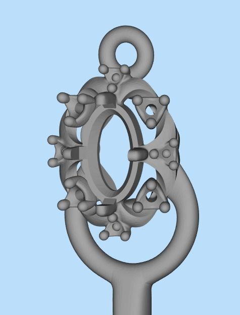 Women pendant with gems and diamonds 3dm stl vintage 3D print model_26