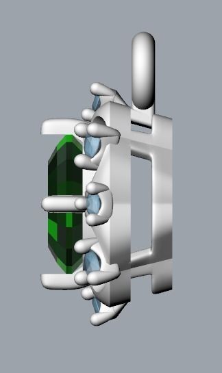 Women pendant with gems and diamonds 3dm stl vintage 3D print model_25