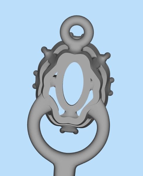 Women pendant with gems and diamonds 3dm stl vintage 3D print model_28