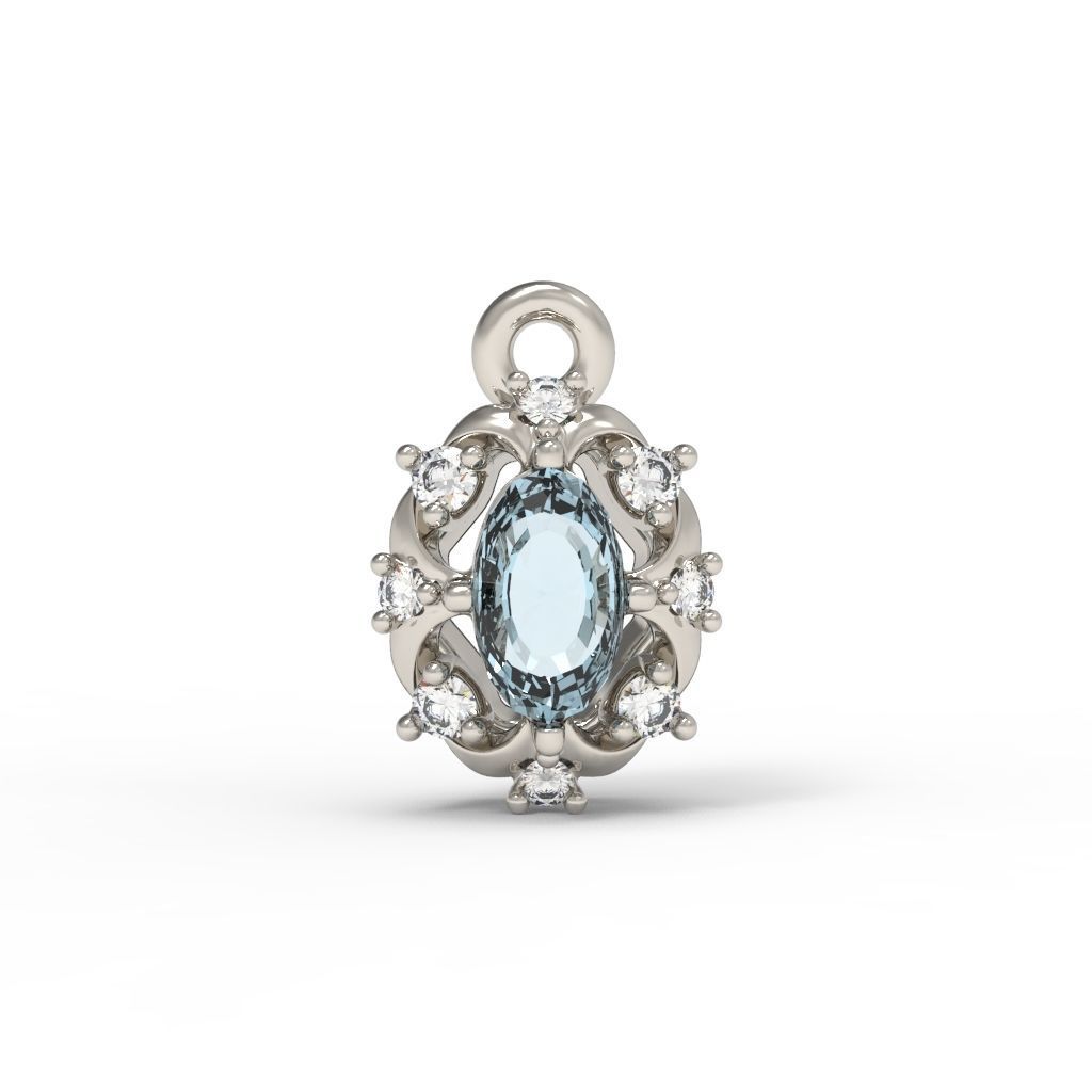 Women pendant with gems and diamonds 3dm stl vintage 3D print model_15