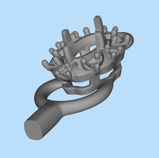 Women pendant with gems and diamonds 3dm stl vintage 3D print model_30