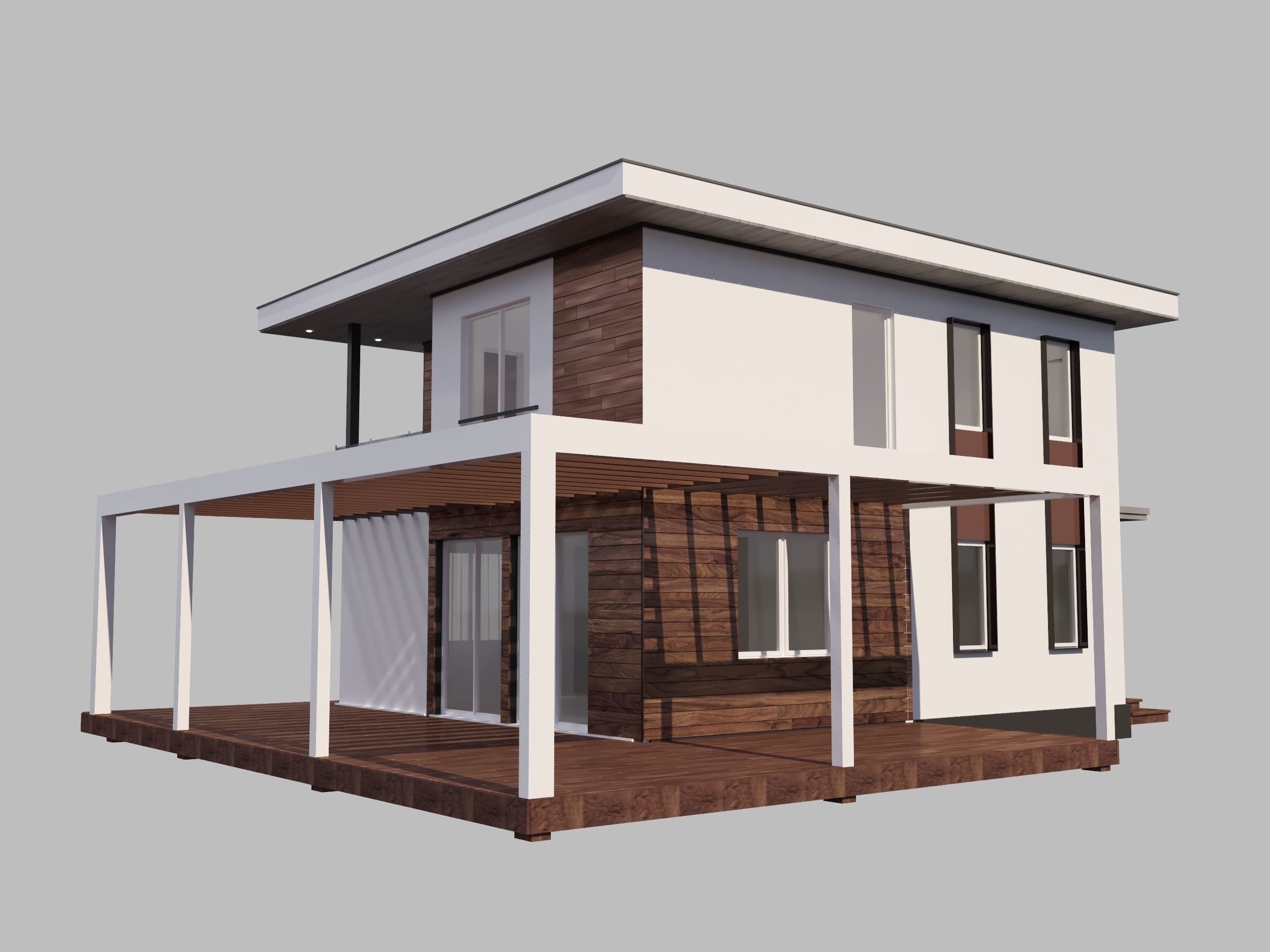 Two-storey house 3D 3D model_2