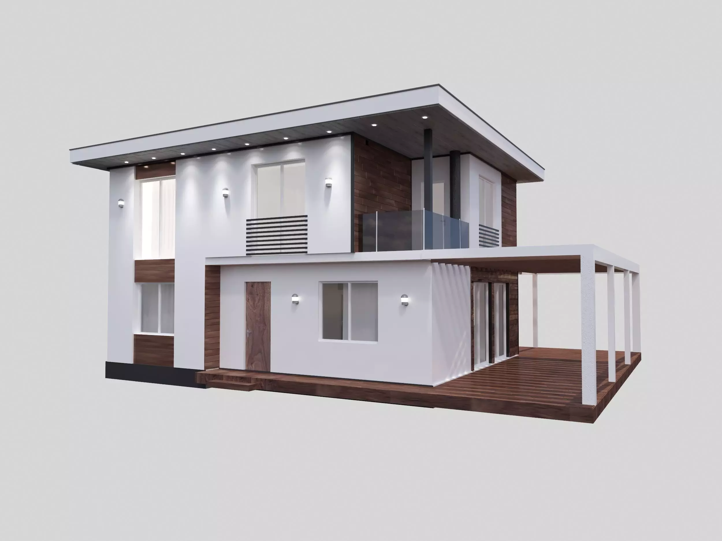 Two-storey house 3D 3D model_0