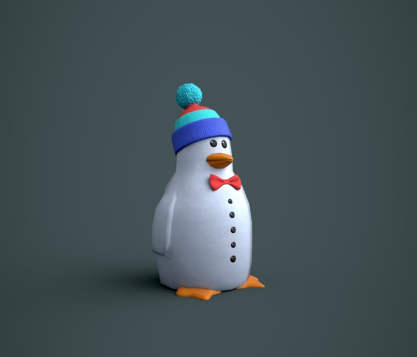 Snowmen Stylized Low-poly 3D model_9