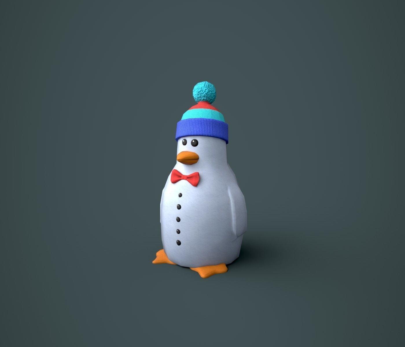 Snowmen Stylized Low-poly 3D model_7
