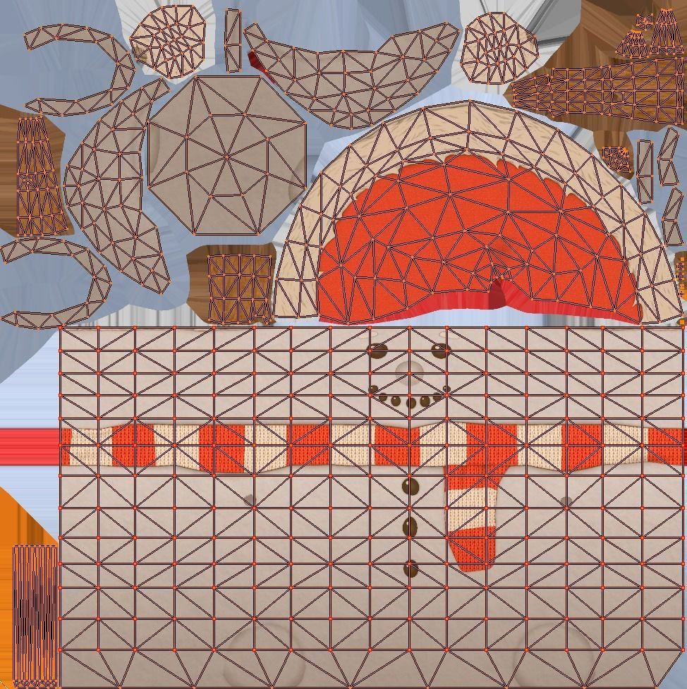 Snowmen Stylized Low-poly 3D model_12