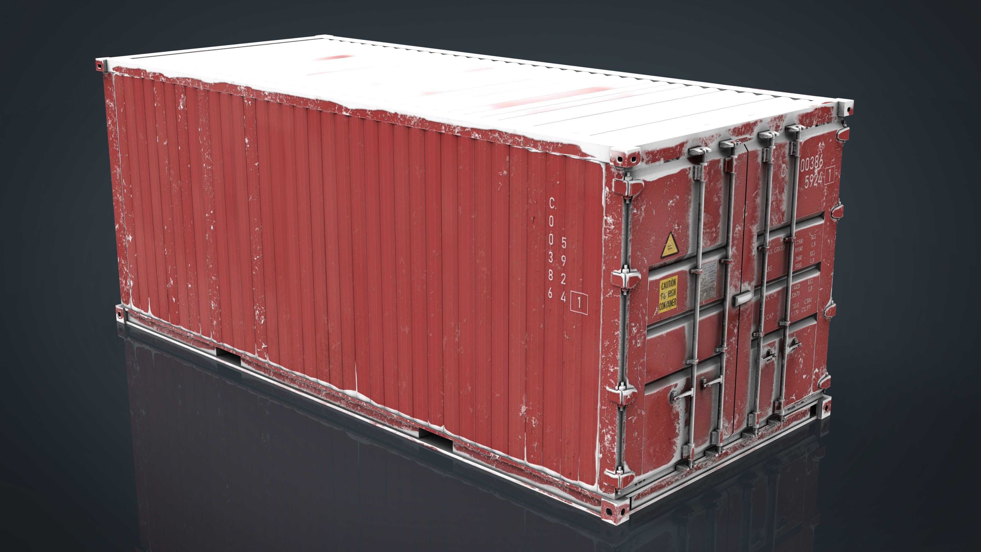 CONTAINER RED 3D model_5