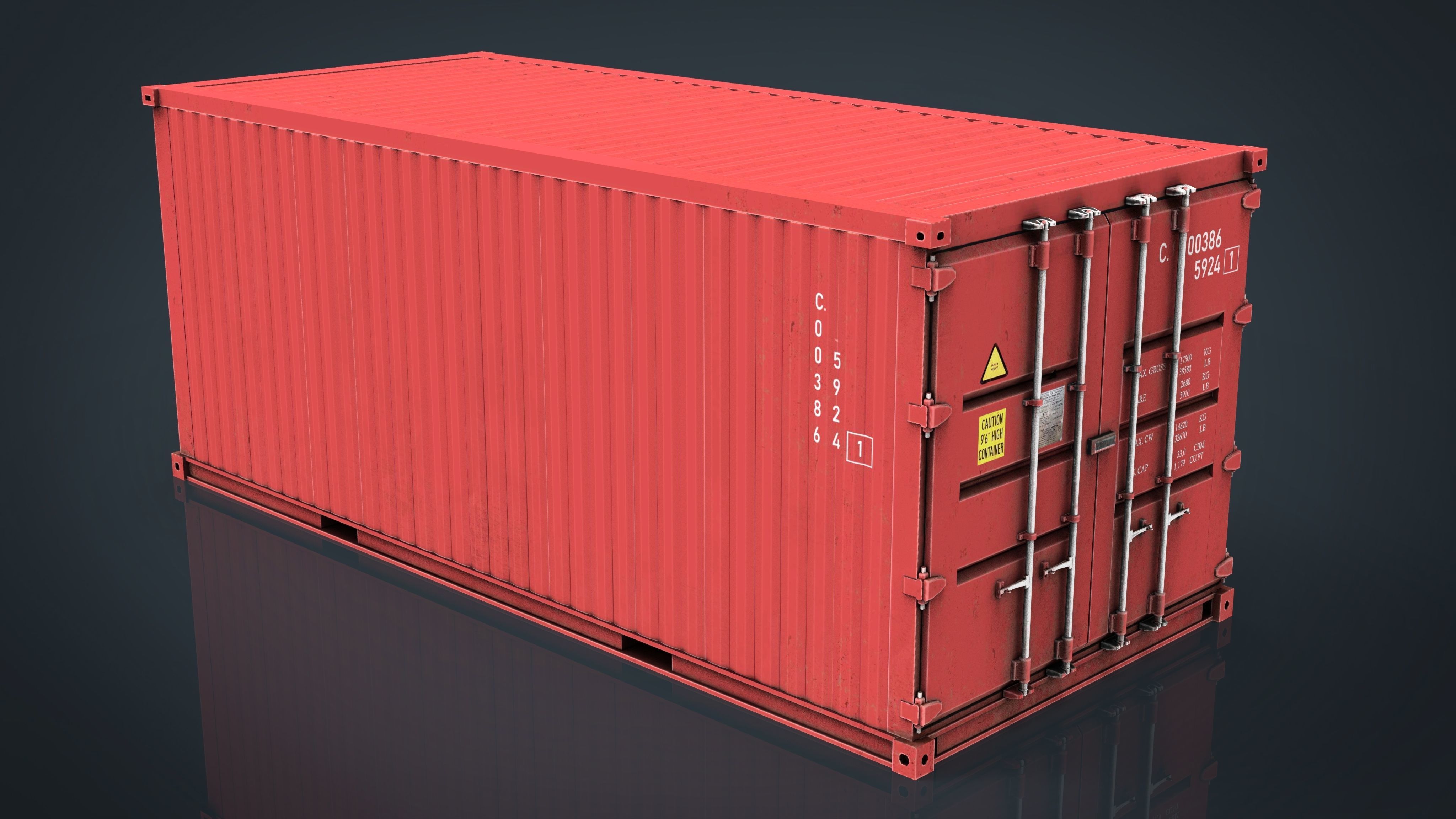 CONTAINER RED 3D model_6