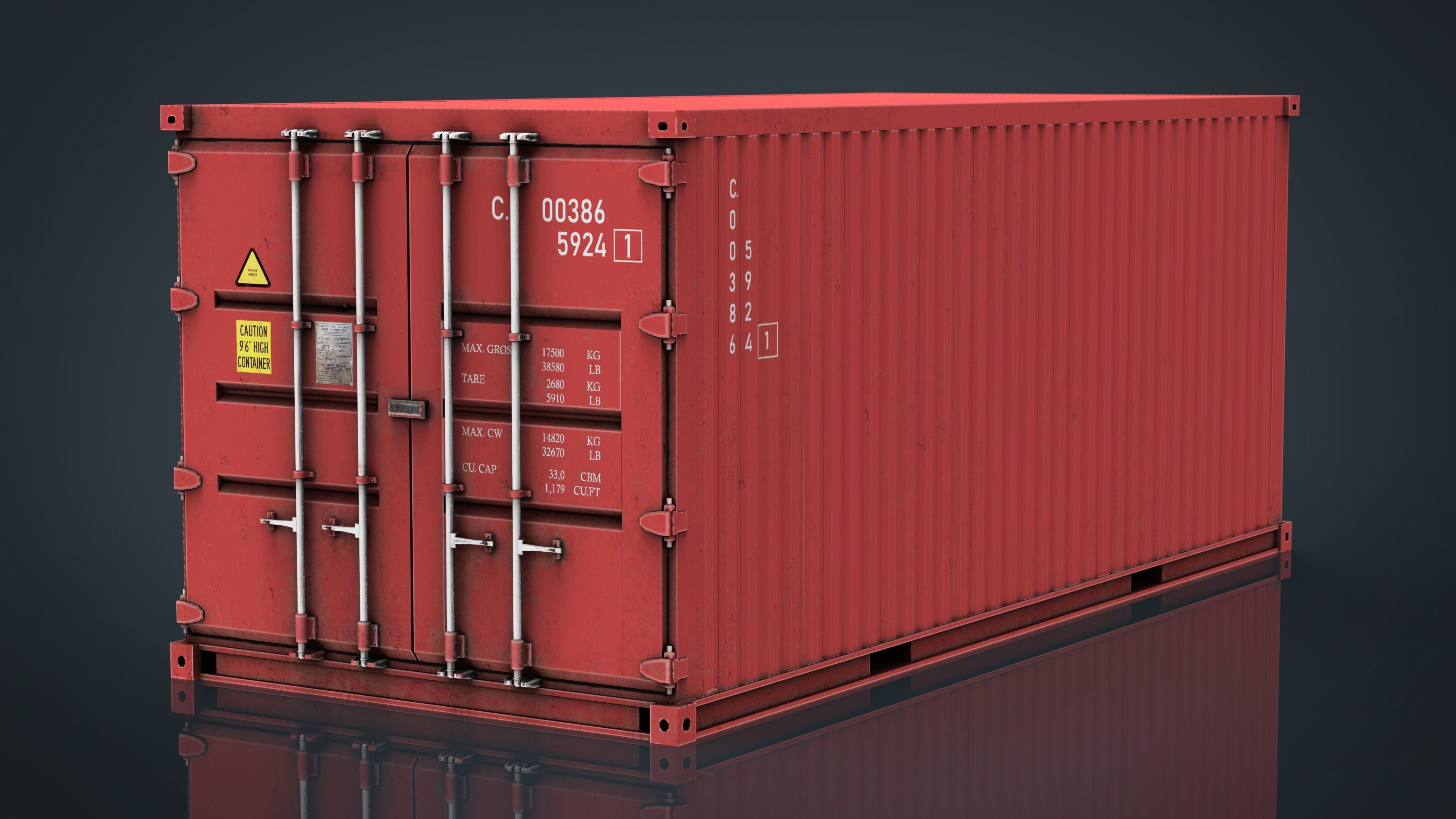 CONTAINER RED 3D model_2