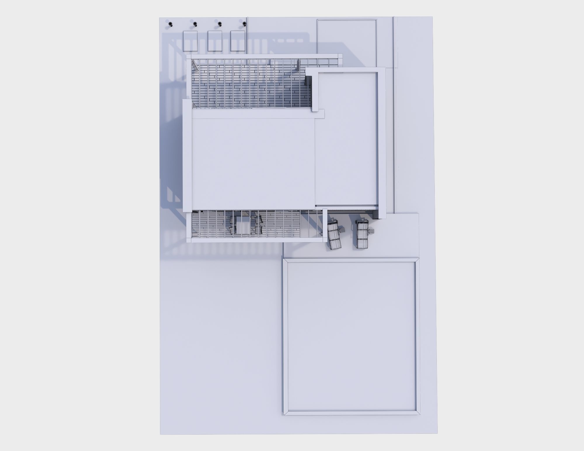 3D Modern brick House model 3D model_7