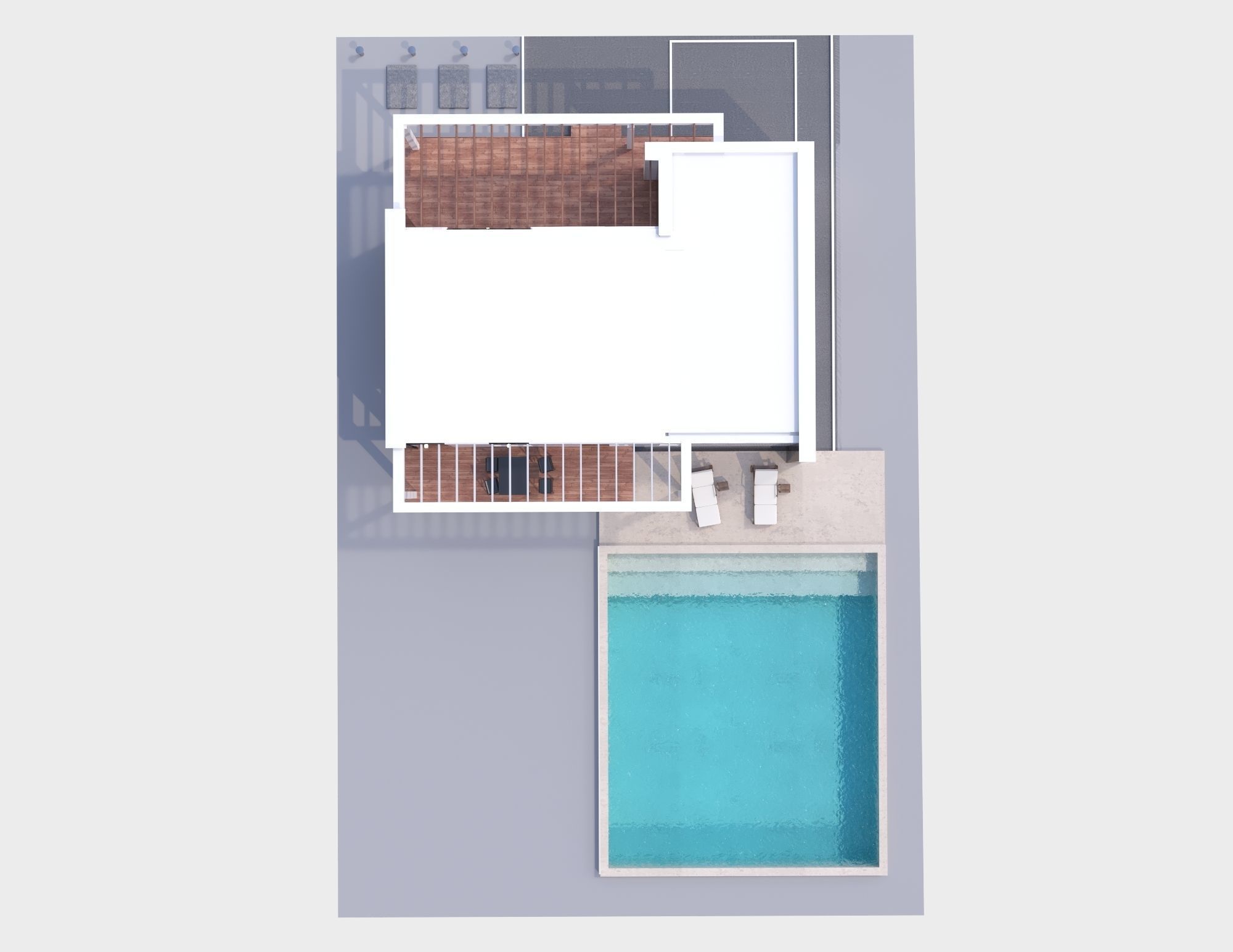 3D Modern brick House model 3D model_6