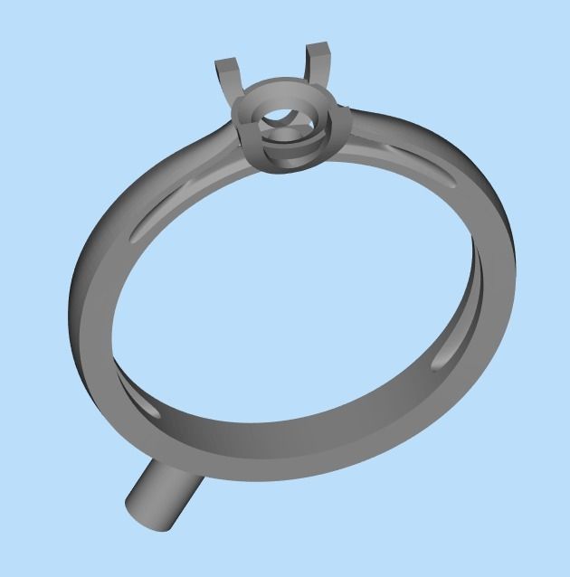 solitaire wedding engagement women Classic diamond ring 3dm stl  Free 3D print model_11