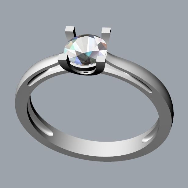 solitaire wedding engagement women Classic diamond ring 3dm stl  Free 3D print model_7