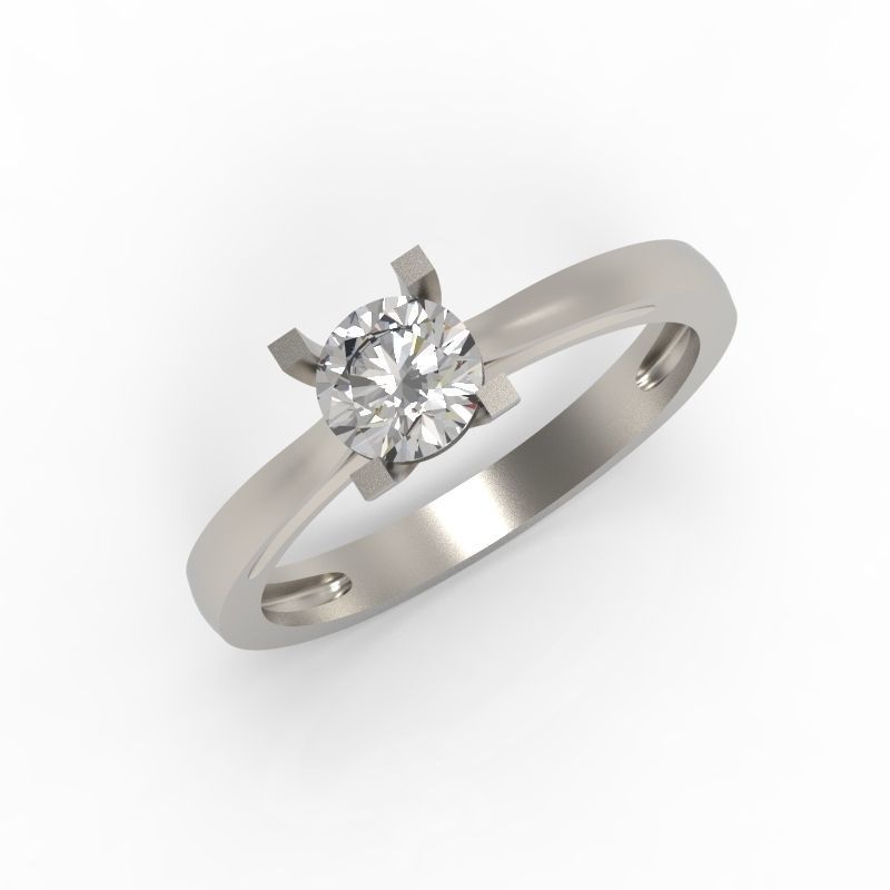 solitaire wedding engagement women Classic diamond ring 3dm stl  Free 3D print model_3