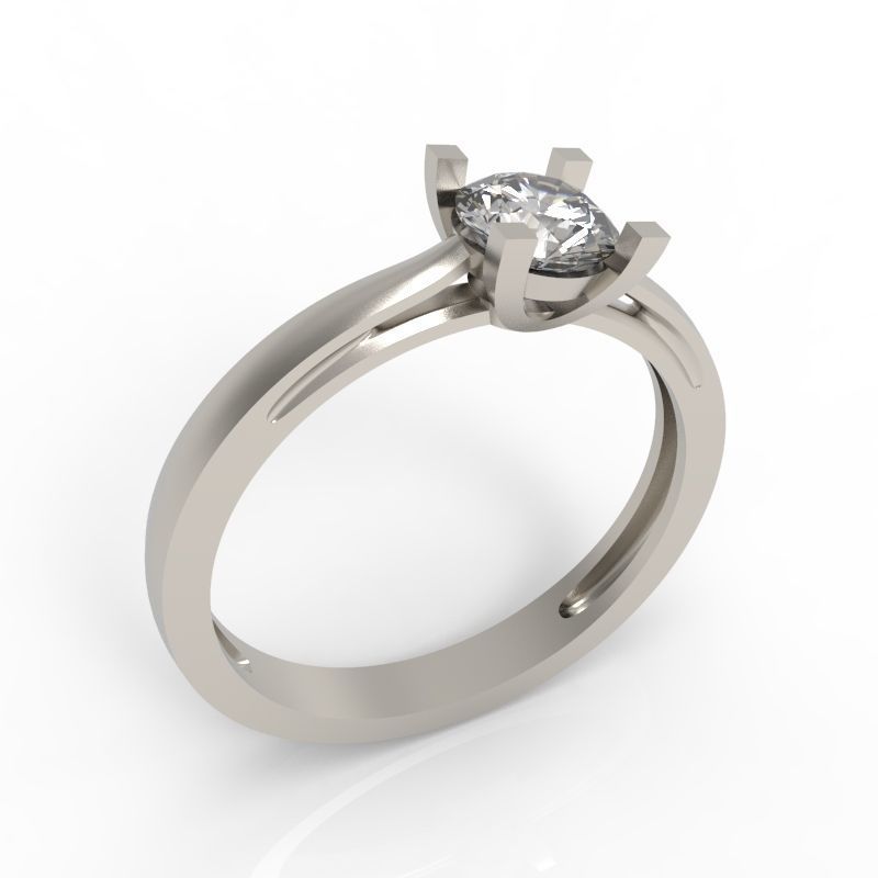 solitaire wedding engagement women Classic diamond ring 3dm stl  Free 3D print model_1