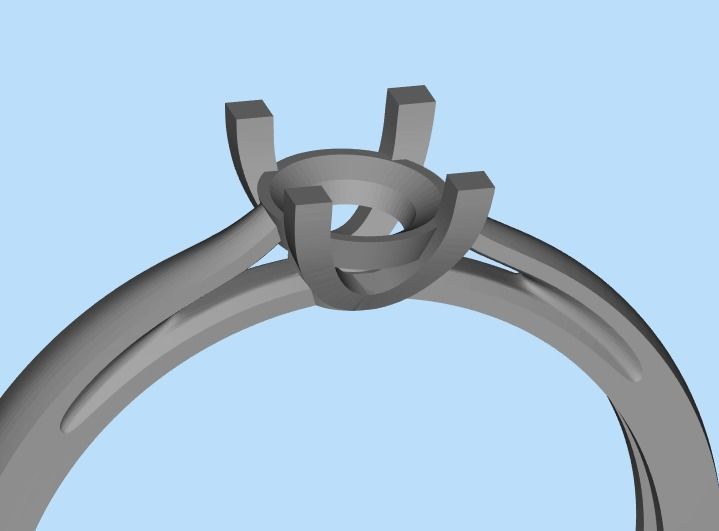 solitaire wedding engagement women Classic diamond ring 3dm stl  Free 3D print model_9