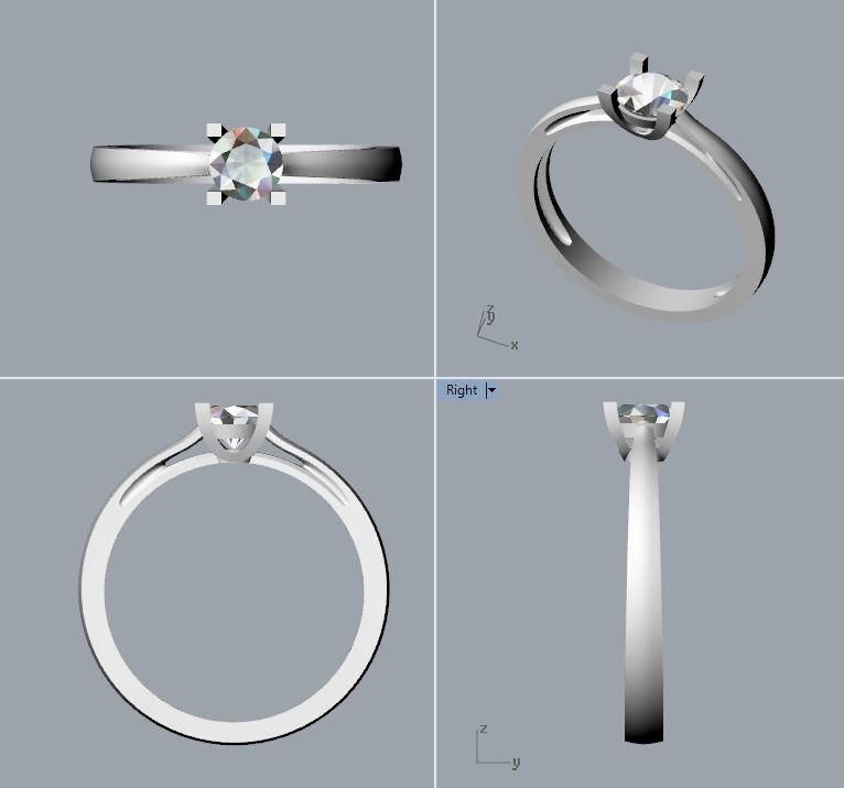 solitaire wedding engagement women Classic diamond ring 3dm stl  Free 3D print model_6