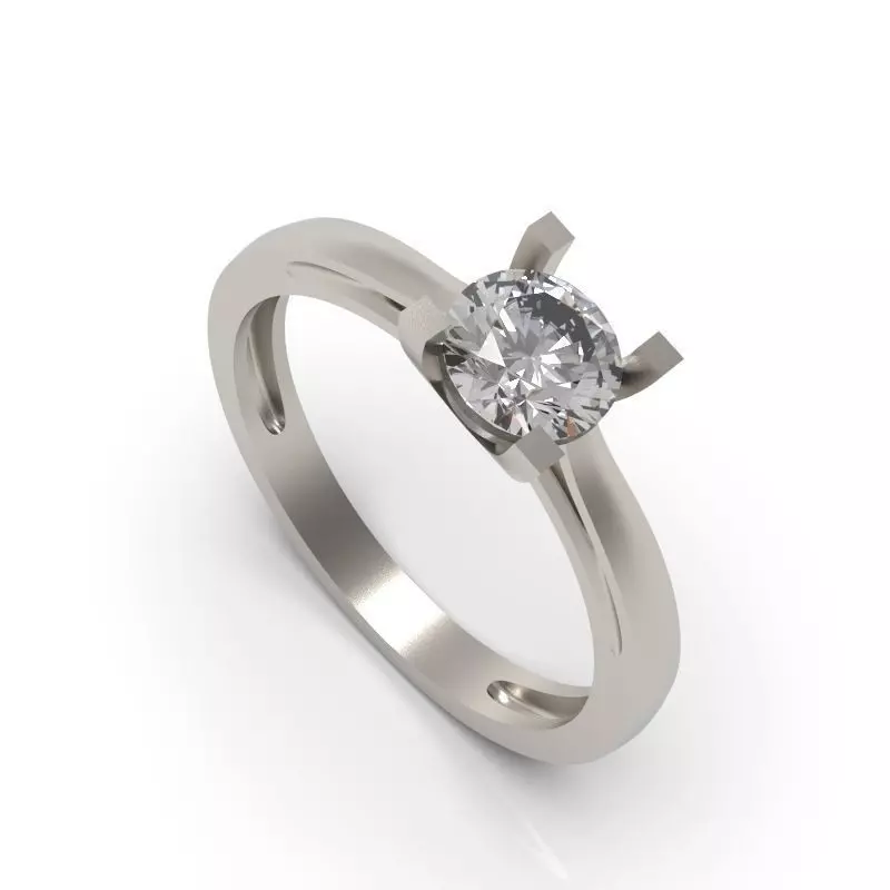 solitaire wedding engagement women Classic diamond ring 3dm stl  Free 3D print model_0