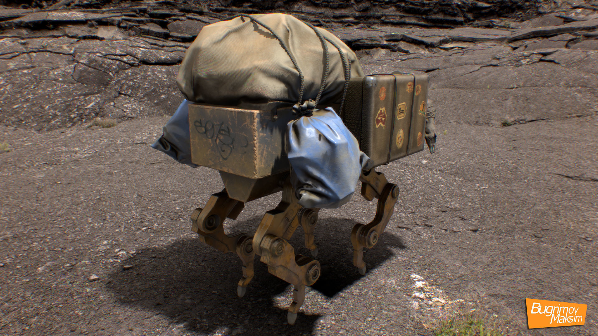 Assistant Dog Low-poly 3D model_5