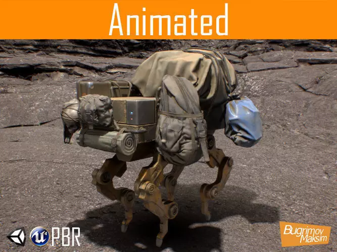 Assistant Dog Low-poly 3D model_0