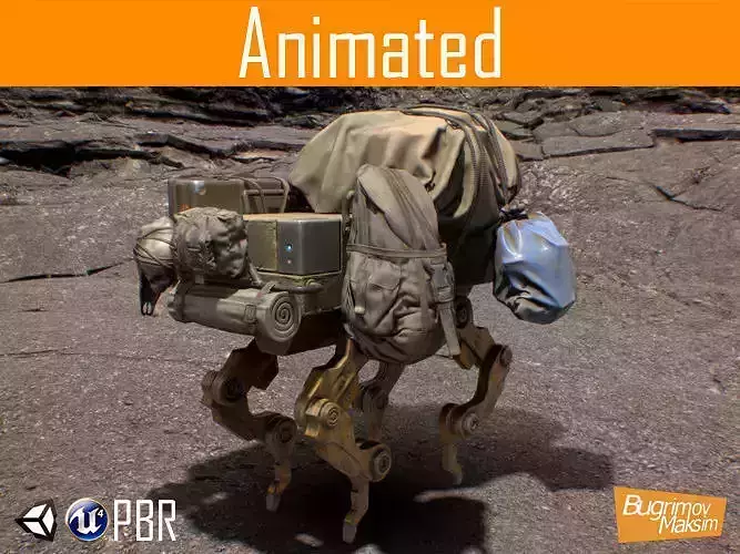 Assistant Dog Low-poly 3D model