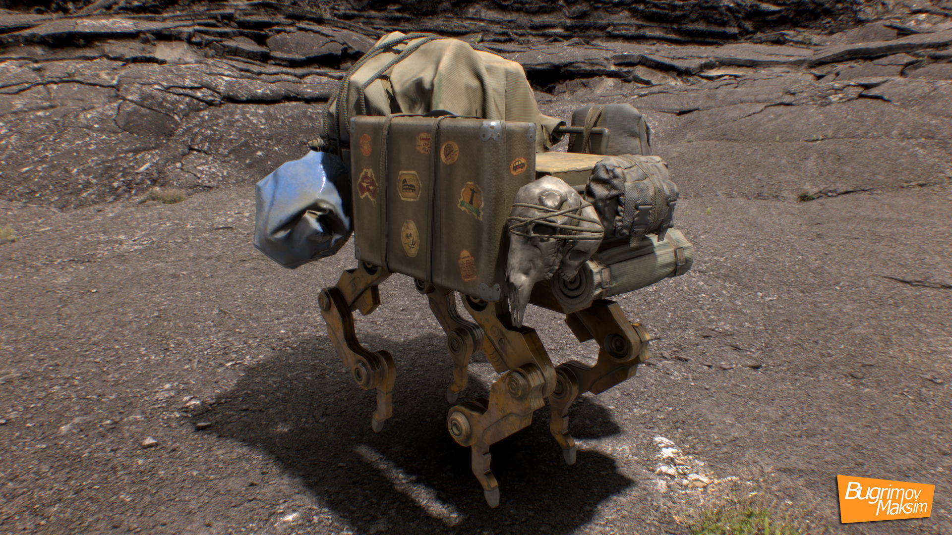 Assistant Dog Low-poly 3D model_6