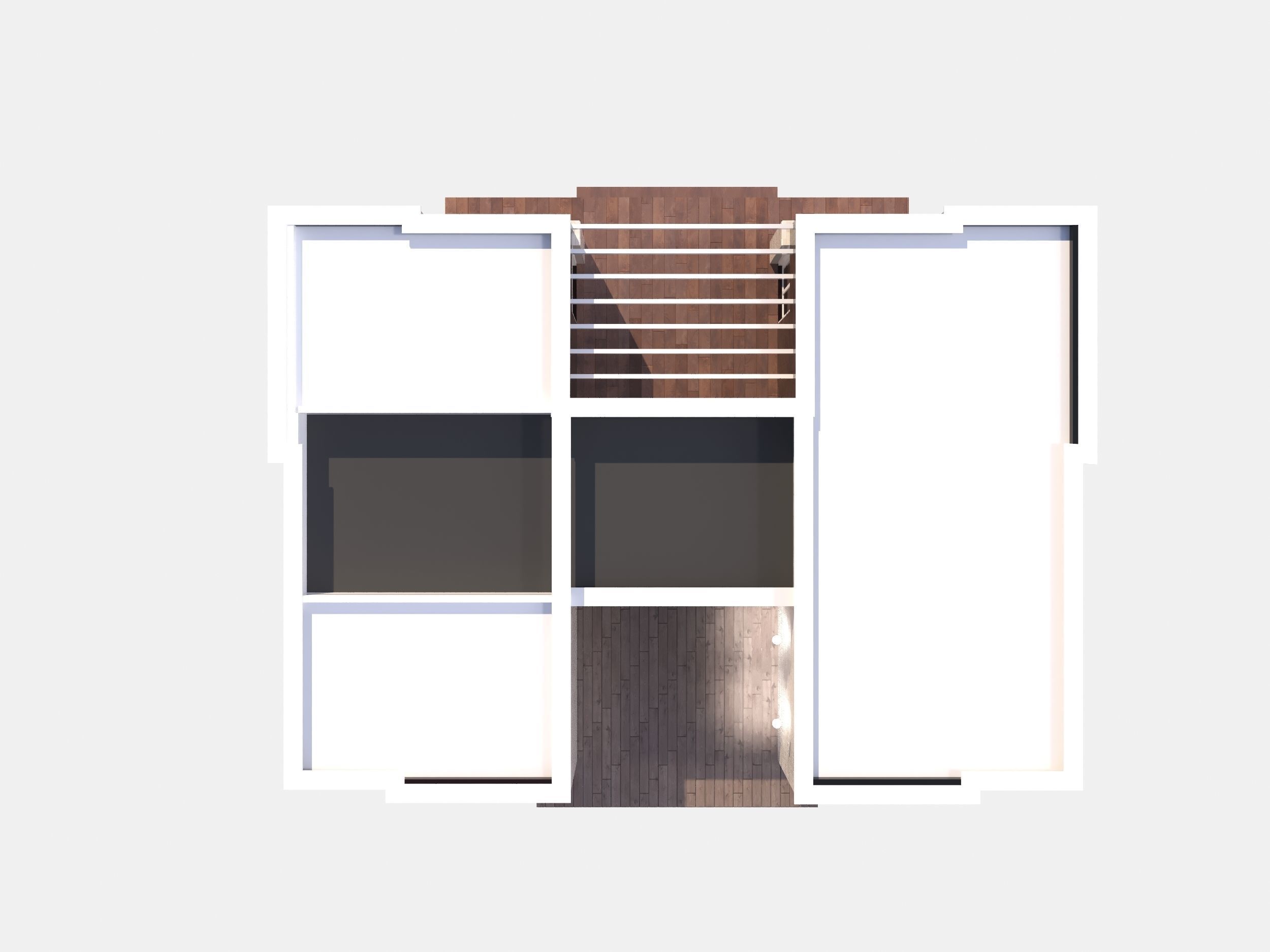 Modern brick House model 3D model_4