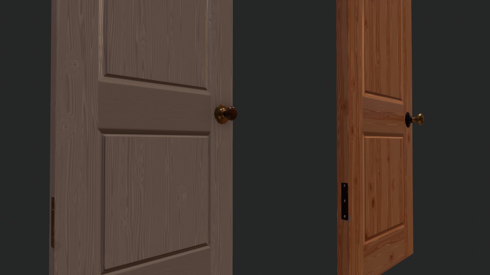 Game Ready Interior Doors Low-poly 3D model_3
