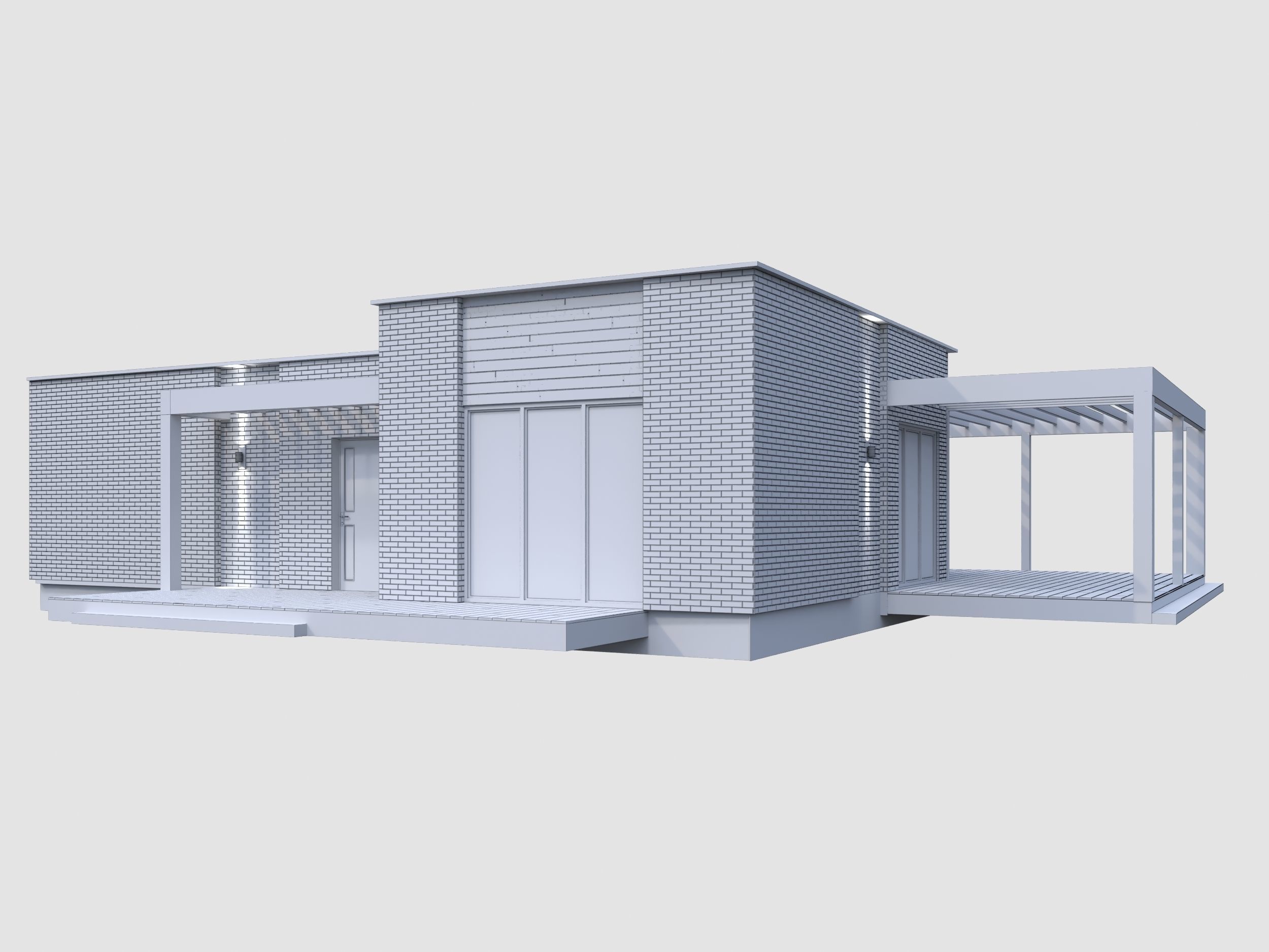 Modern House model Contemporary  3D model_1