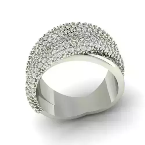 Women Pave diamond ring 3dm stl 3D print model