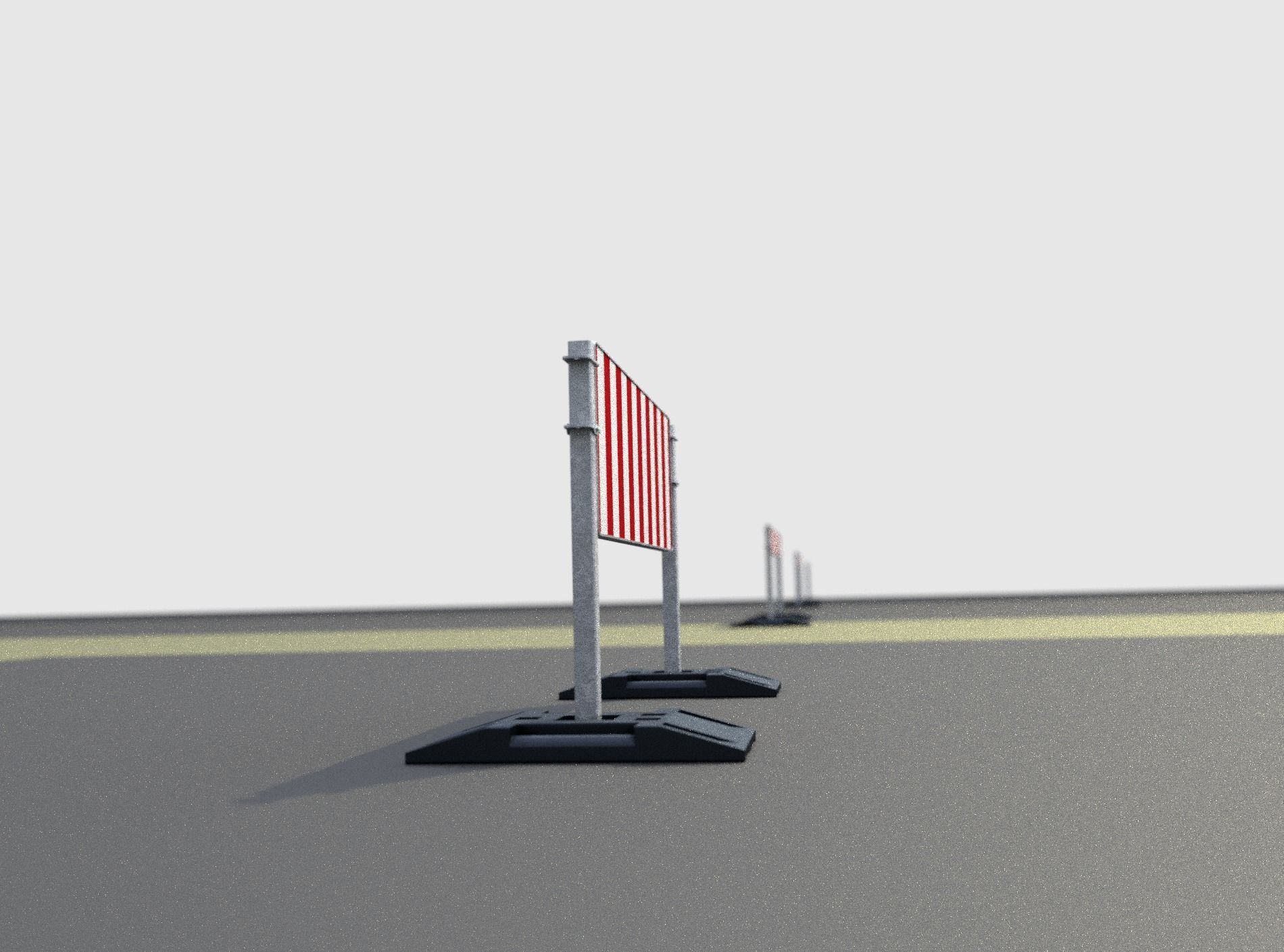 Construction Barrier Version 3 600-37 500x1600mm Low-poly 3D model_36