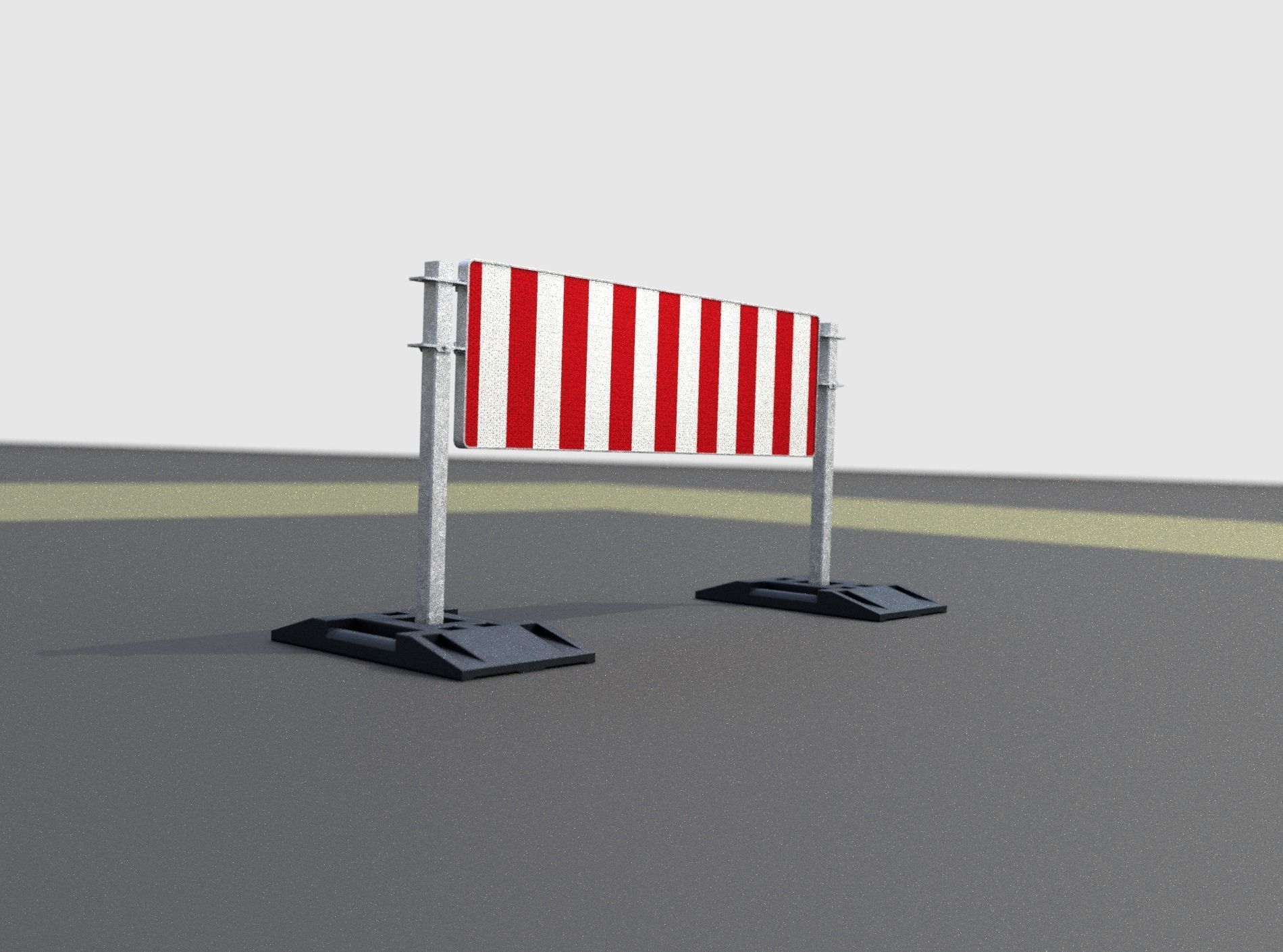Construction Barrier Version 3 600-37 500x1600mm Low-poly 3D model_42