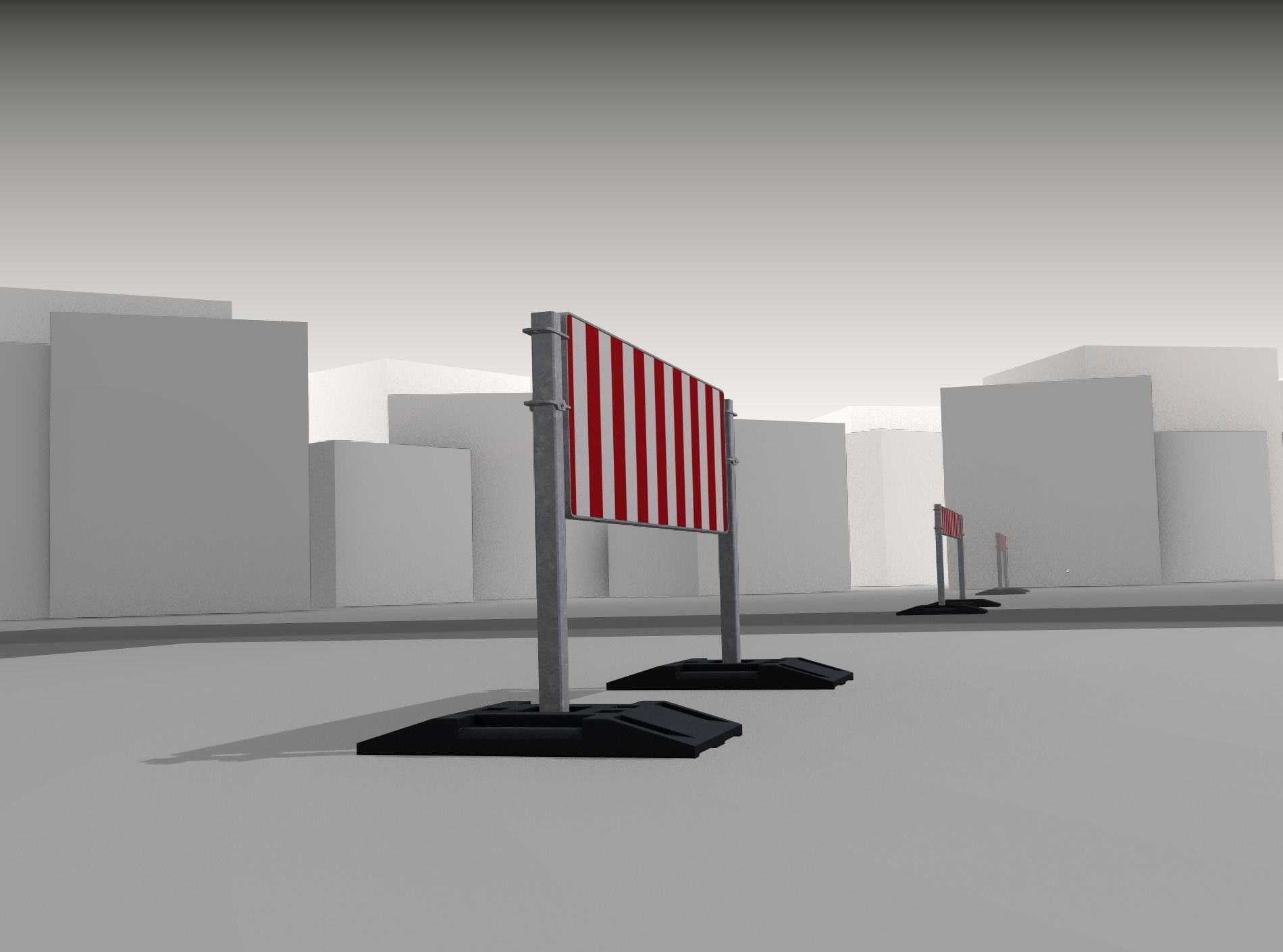 Construction Barrier Version 3 600-37 500x1600mm Low-poly 3D model_37