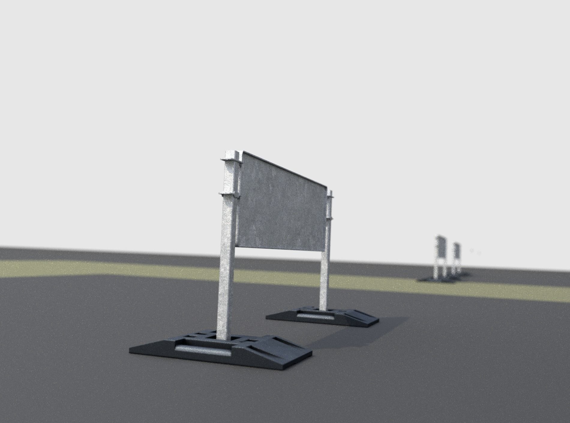 Construction Barrier Version 3 600-37 500x1600mm Low-poly 3D model_16