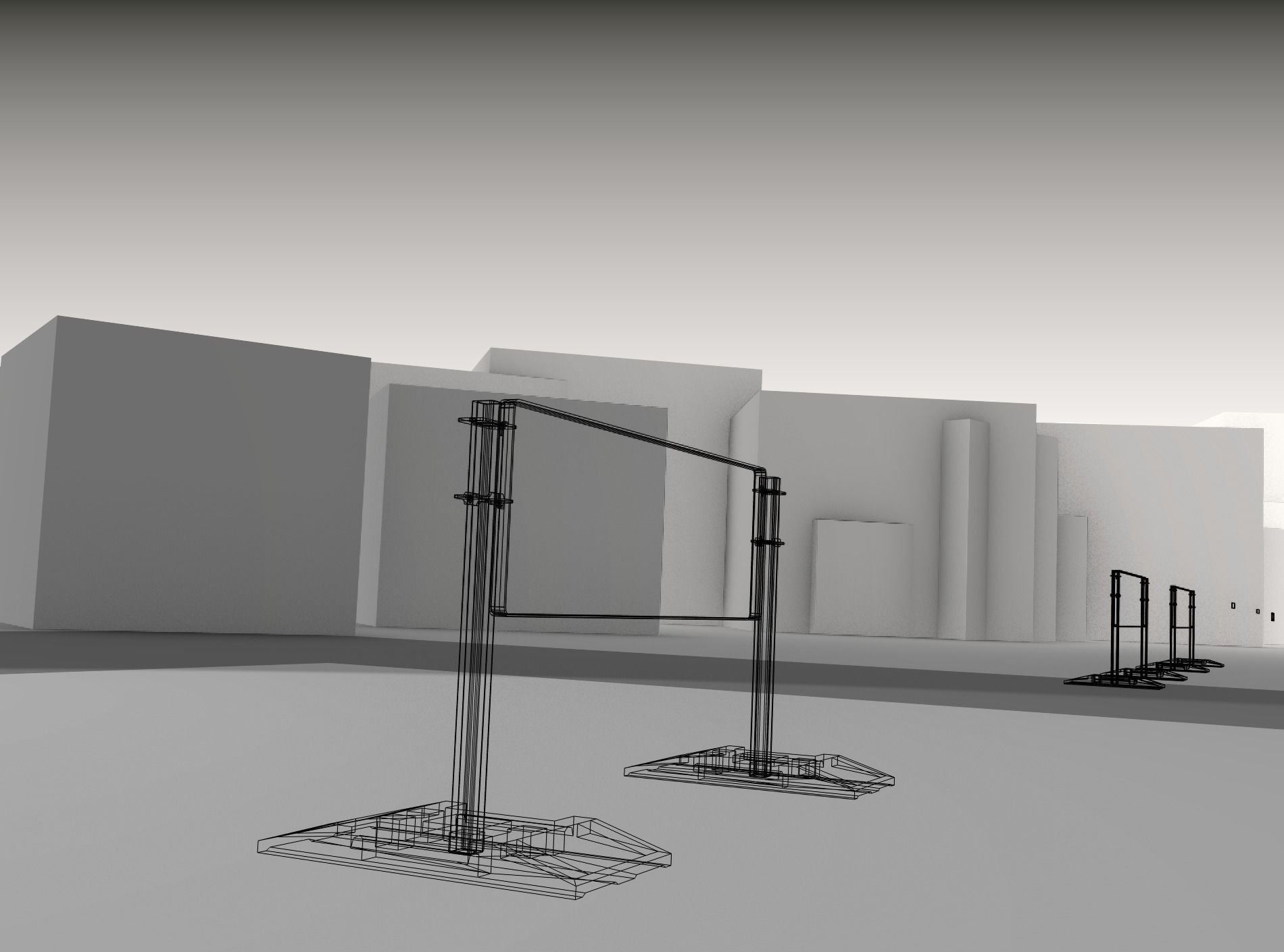 Construction Barrier Version 3 600-37 500x1600mm Low-poly 3D model_17