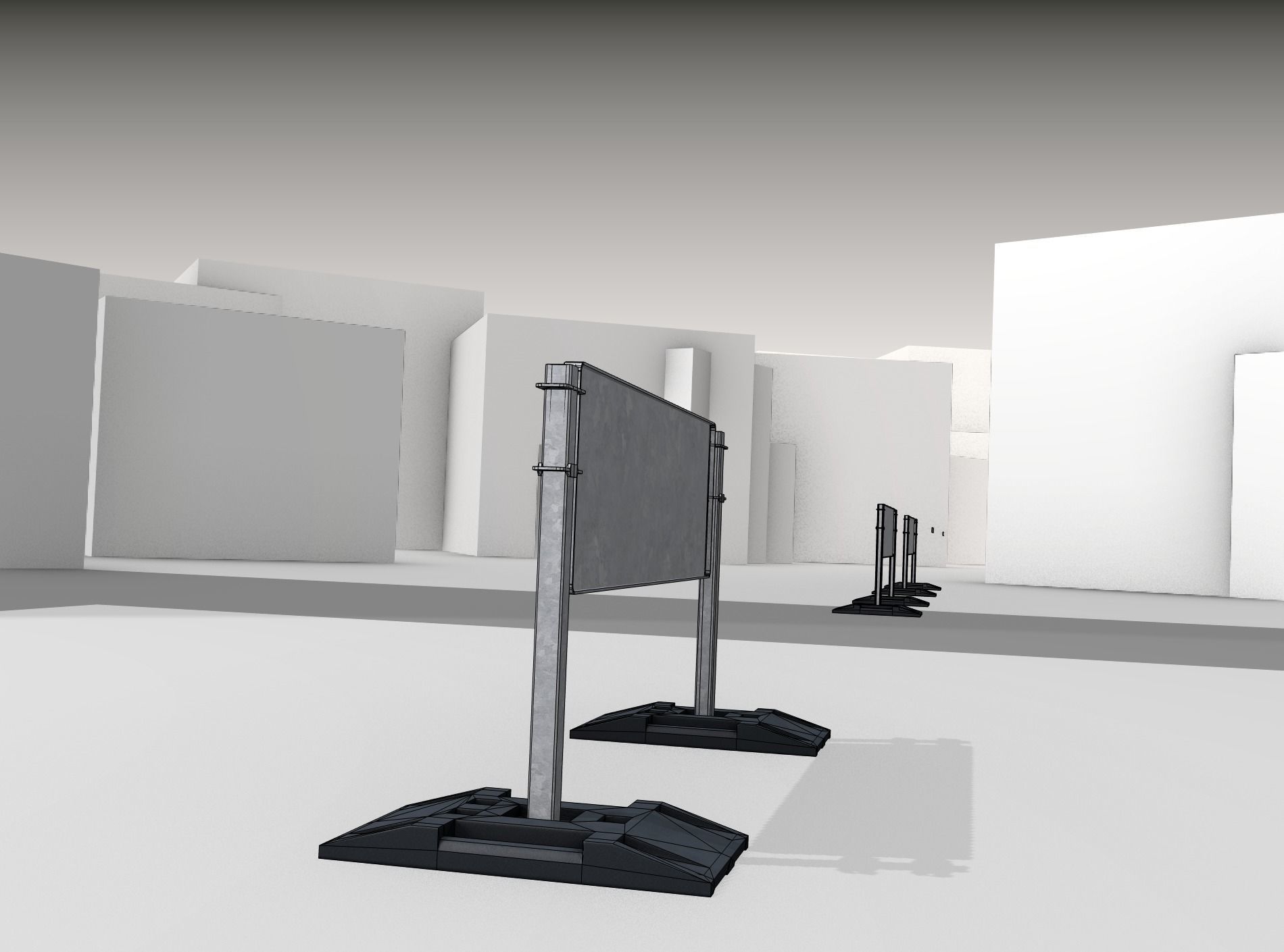 Construction Barrier Version 3 600-37 500x1600mm Low-poly 3D model_15