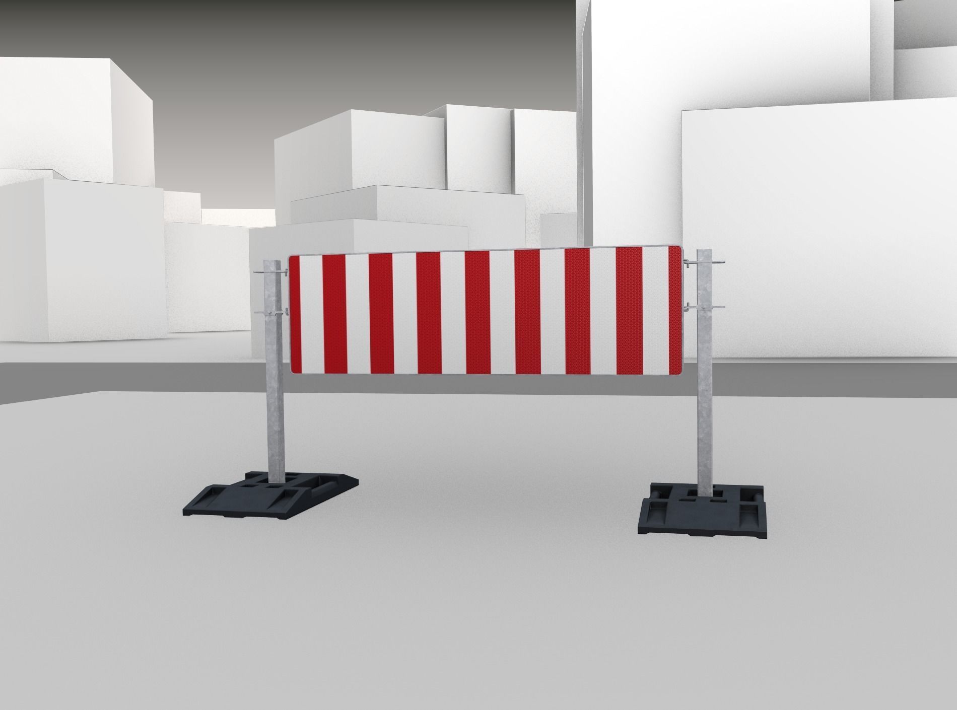 Construction Barrier Version 3 600-37 500x1600mm Low-poly 3D model_5