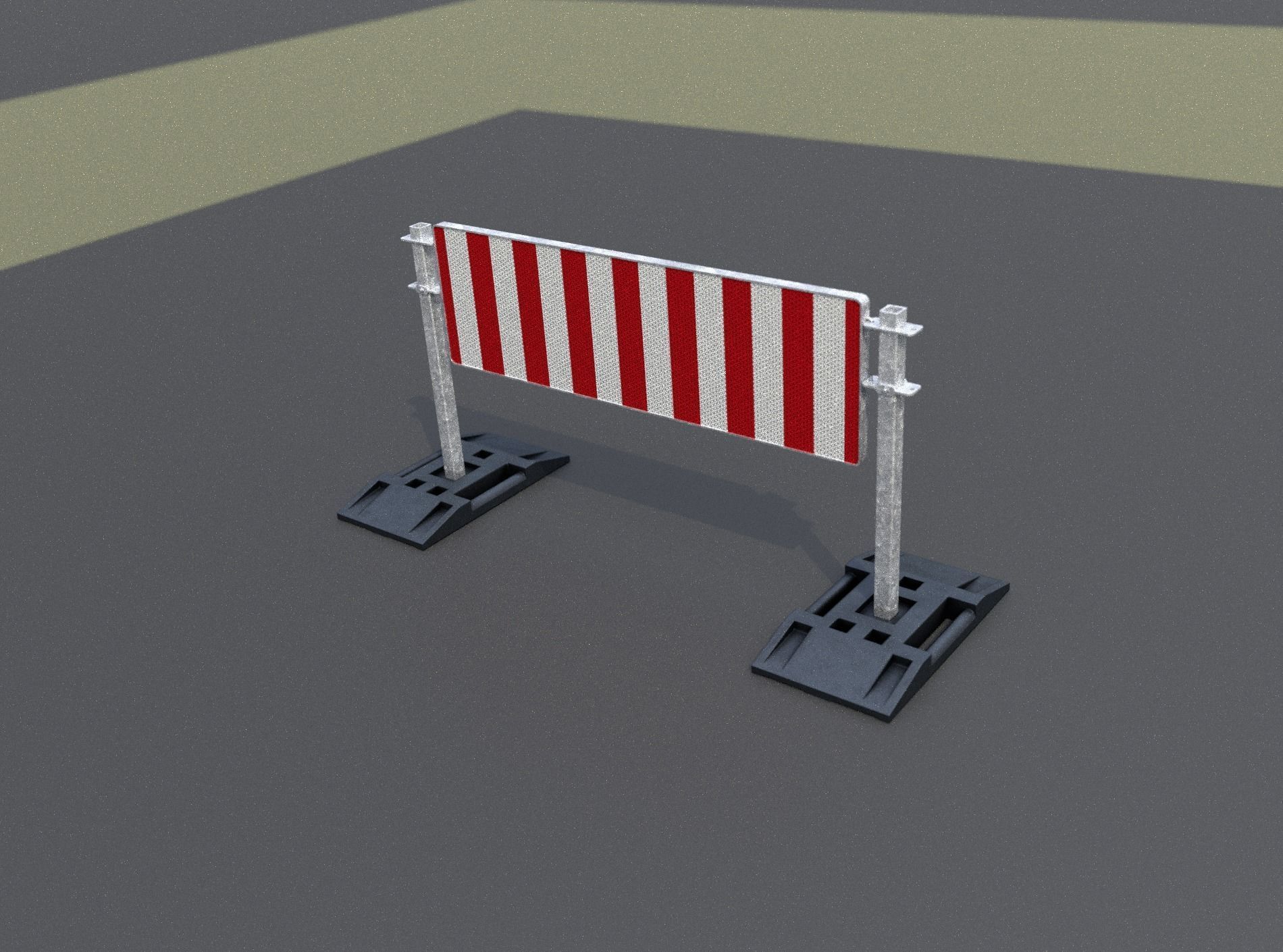 Construction Barrier Version 3 600-37 500x1600mm Low-poly 3D model_8