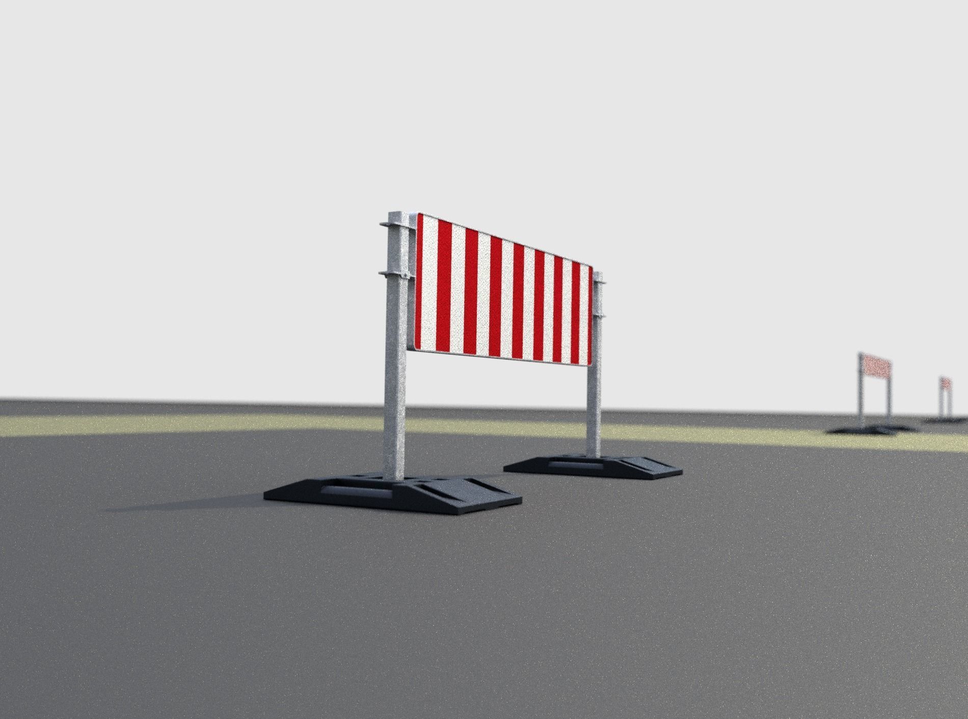 Construction Barrier Version 3 600-37 500x1600mm Low-poly 3D model_40
