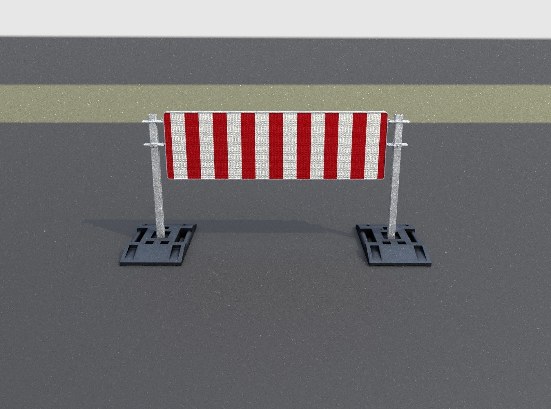 Construction Barrier Version 3 600-37 500x1600mm Low-poly 3D model_3