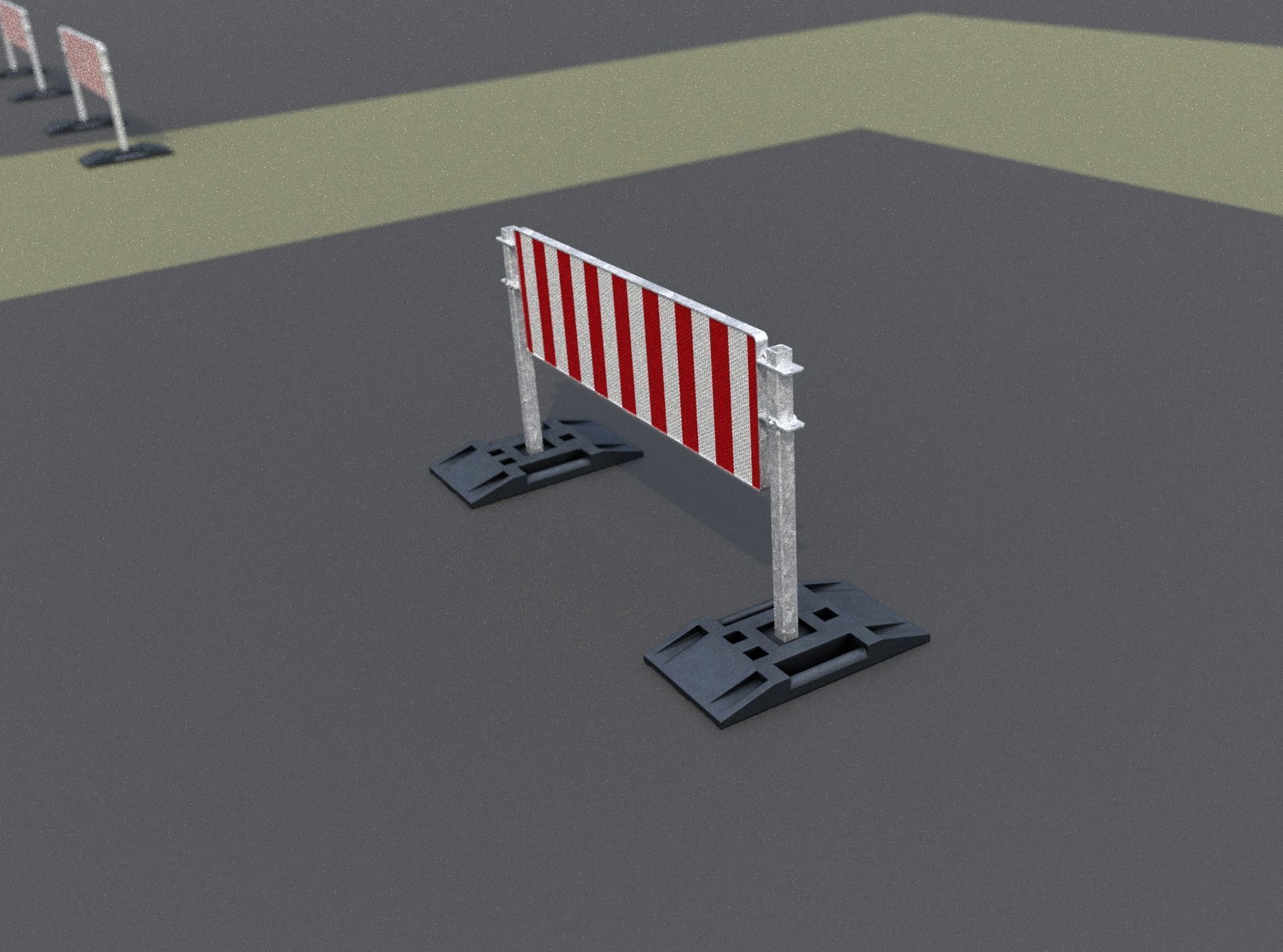 Construction Barrier Version 3 600-37 500x1600mm Low-poly 3D model_10