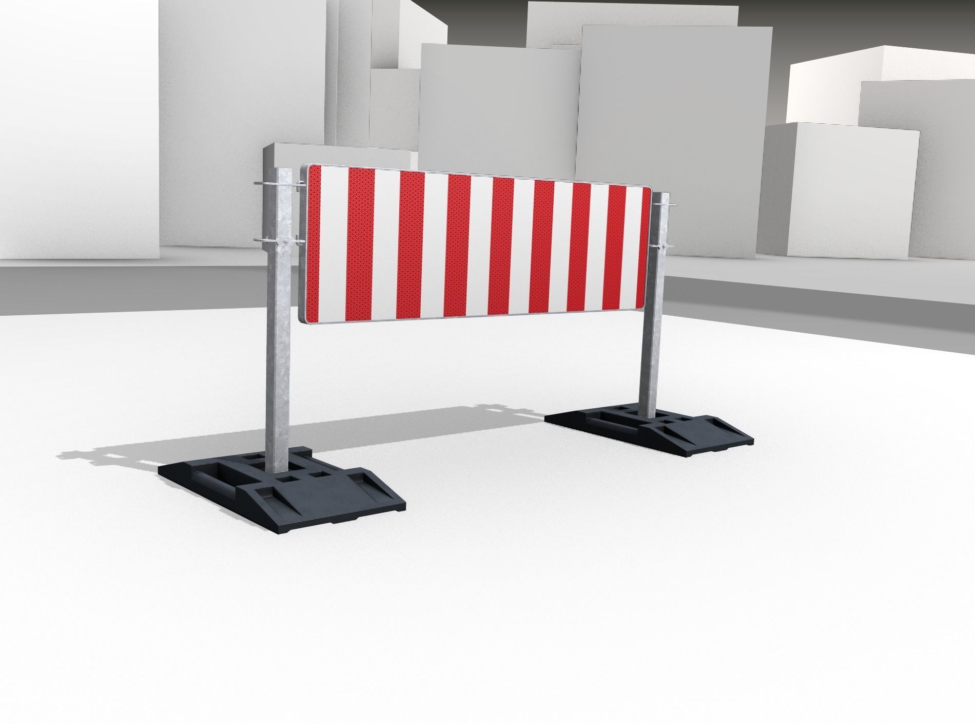 Construction Barrier Version 3 600-37 500x1600mm Low-poly 3D model_43