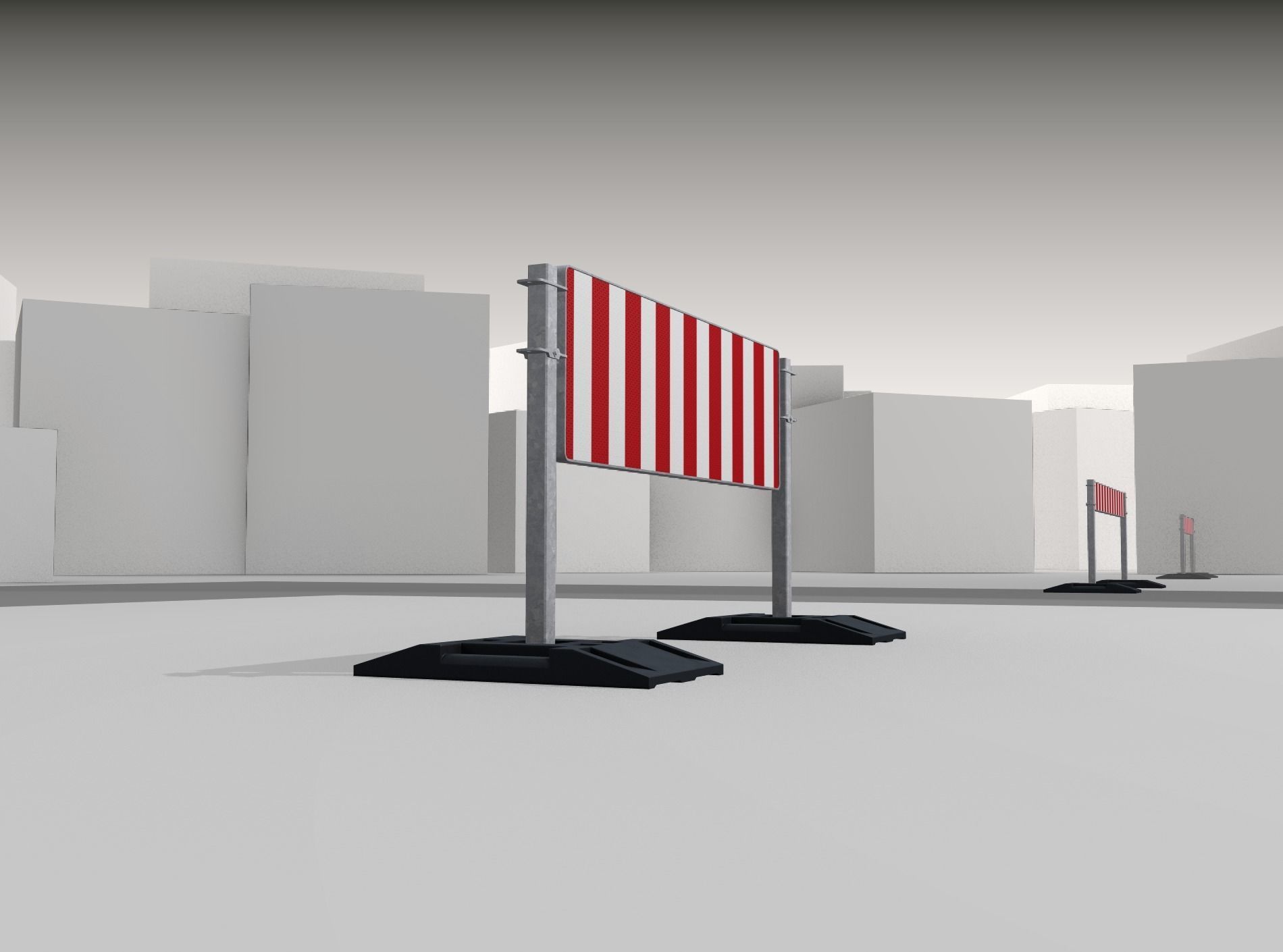 Construction Barrier Version 3 600-37 500x1600mm Low-poly 3D model_39