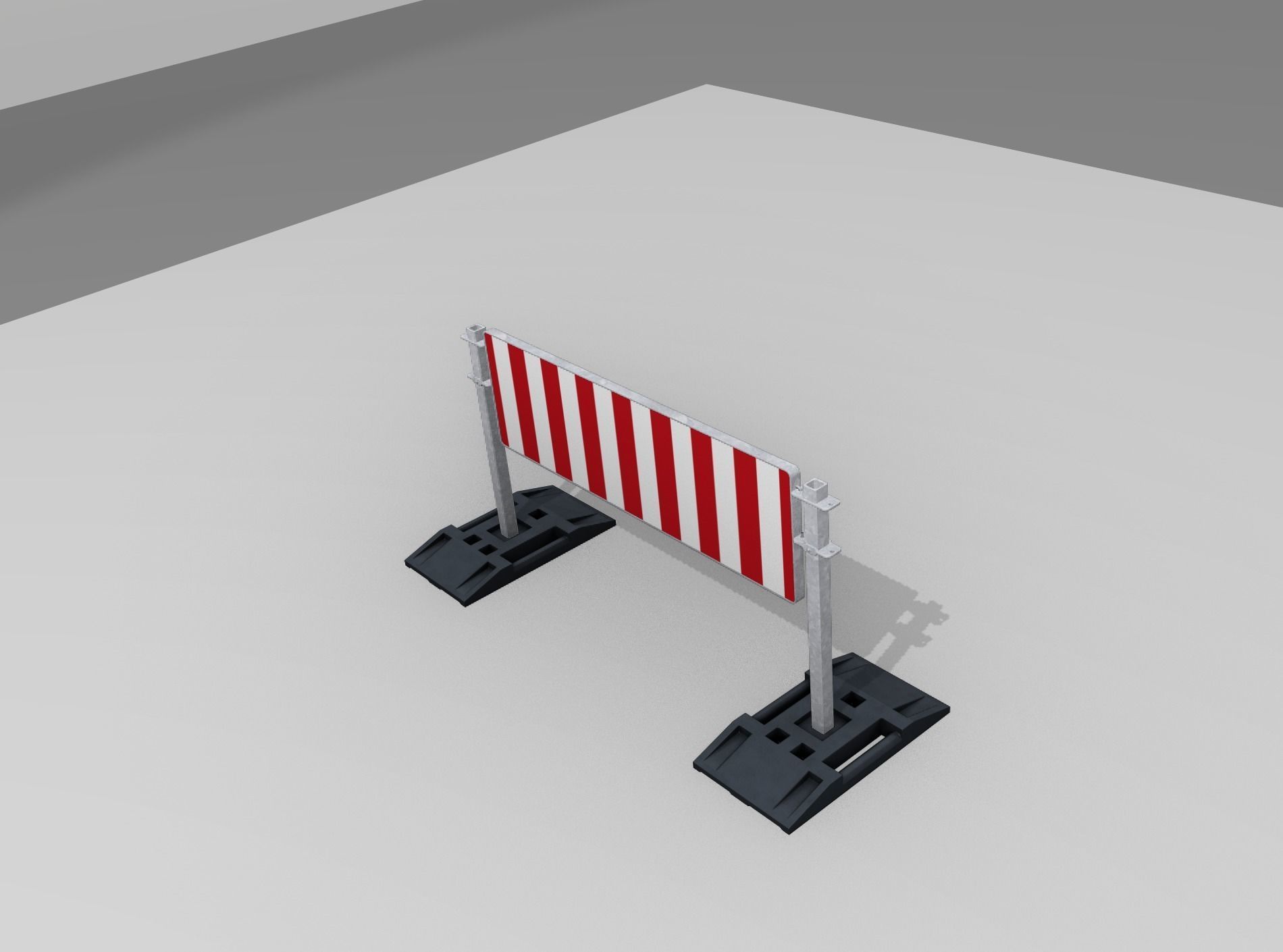 Construction Barrier Version 3 600-37 500x1600mm Low-poly 3D model_9